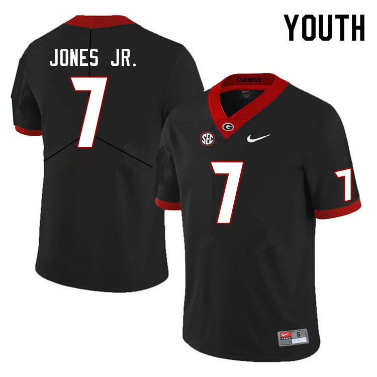 Georgia Bulldogs Youth Marvin Jones Jr. #7 Black 2022 Stitched College UGA Football Jersey 23JC016GN